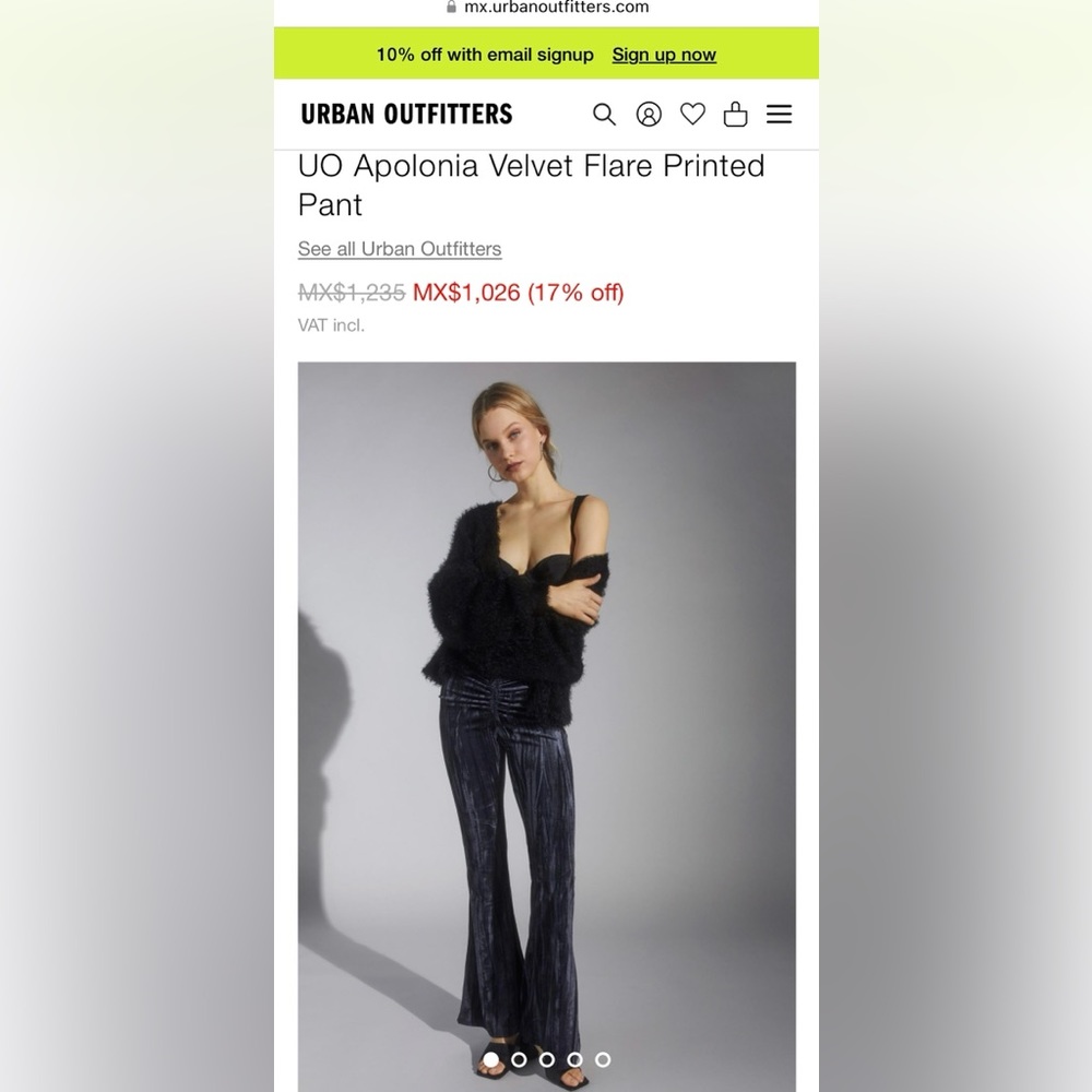 Urban Outfitters Velvet Flare Pant